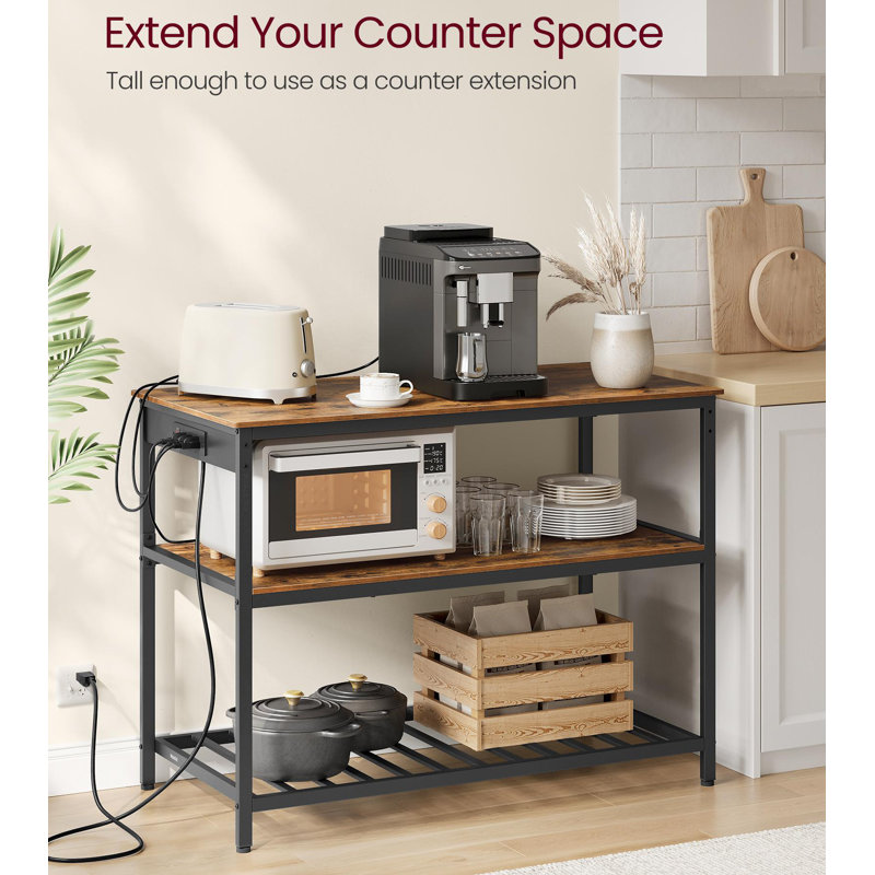 17 Stories Kitchen Island with 3 Shelves, 47.2 Inches Width 17 Stories Kitchen Island with 3 Shelves, 47.2 Inches Width